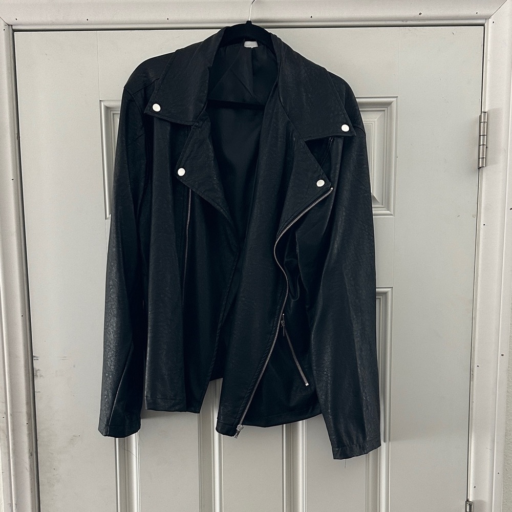 Black Faux leather Halloween costume jacket